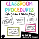 68 Procedures Task Cards & Matching Powerpoint w/Editable 