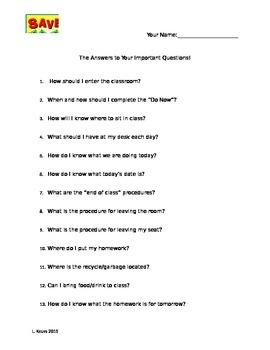 Preview of Classroom Procedures - The Answers to Frequently Asked Questions