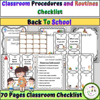 Classroom Procedures and Routines Checklist | Back to school by Nodyla Kids