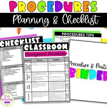 Preview of Classroom Procedures and Routines Planner