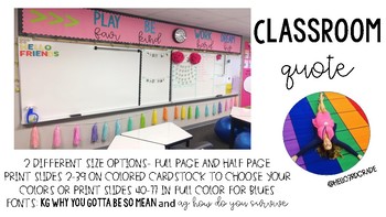 Preview of Classroom Quote: Play Fair, Be Kind, Work Hard, Dream Big