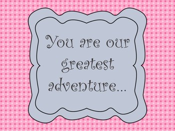 Preview of Classroom Quote Adoption Quote Decoration Pink Gray Great Adventure Dr. Seuss