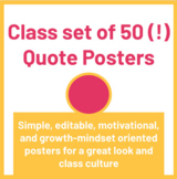 Classroom Quote Poster Set (50 great posters to show grit,