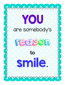 Preview of Classroom Quote - Reason to Smile