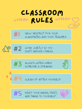 Classroom RULES Poster 3 colors by CARMEN JUAREZ | TPT