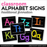 Classroom Alphabet with Rainbow Letters - Manuscript Style