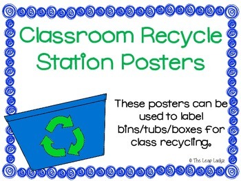 Preview of Classroom Recycle Station Posters