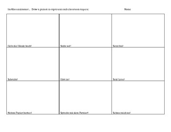 Preview of Classroom Requests Worksheet Week 1 German 1 / Deutsch 1, Exploratory German