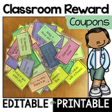 EDITABLE Classroom Rewards Coupons for Dojo Points or Mone