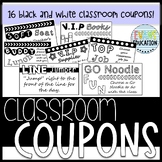 Classroom Reward Coupons (Black and White Edition)