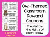 Classroom Reward Coupons (Owl-Themed)