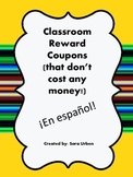 Classroom Reward Coupons (in Spanish!)