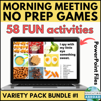 Preview of Classroom Rewards Games Bundle 58 No-Prep Language Arts & Fun Friday Activities