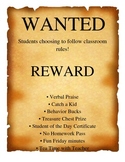 Classroom Rewards poster