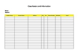 Classroom Roster and Information Spreadsheet Editable