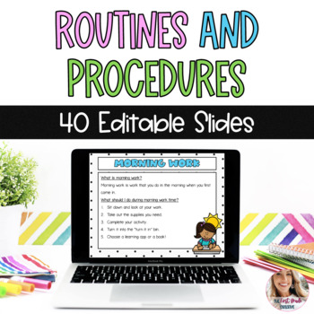 Preview of Classroom Routines and Procedures Slides Editable Powerpoint