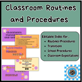 Classroom Routines and Procedures Editable Slides-Classroo