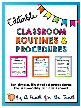 classroom routines procedures posters management printable