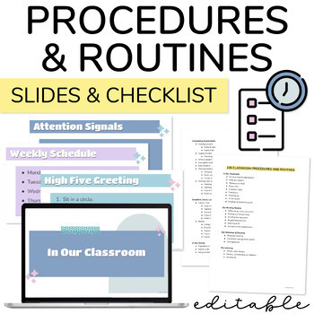 Preview of Classroom Routines and Procedures Slides & BONUS First Day of School Slides