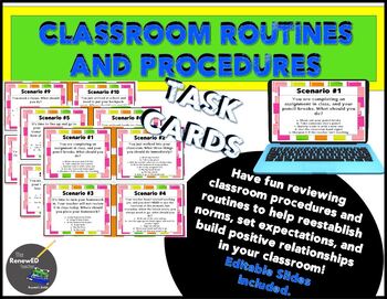 Preview of Classroom Routines and Procedures Task Cards