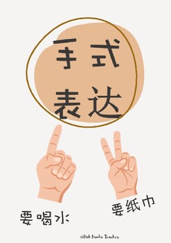 Preview of Classroom Rule Poster 教室手式表达海报