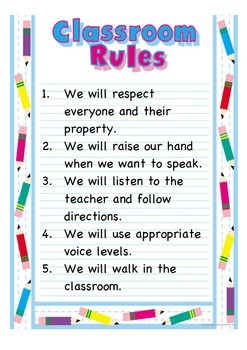 classroom rules for grade 4