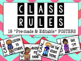 Classroom Rules {20 Posters: Pre-made & Editable!}