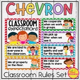 Classroom Rules and Posters Display Bundle in a Rainbow Ch