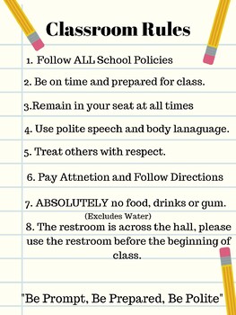 Classroom Rules by Agricultural Education Made Easy | TPT