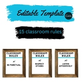 15 Editable Classroom Rules