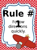 Classroom Rules & Attention Getters - Airplane - Editable