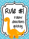 Classroom Rules & Attention Getters - Dinosaurs