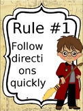 Classroom Rules & Attention Getters - Harry Potter - Editable