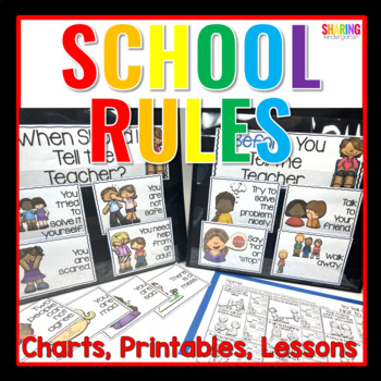 Preview of Classroom Rules | Back to School | Rules for Behaviors Kindergarten 1st Grade