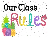 Classroom Rules Banners Pineapple Theme