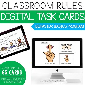 Preview of Classroom Rules- Behavior Basics Digital Task Cards