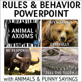 Classroom Rules Behavior Procedures PowerPoint Animal Theme