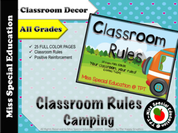 Preview of Classroom Rules - CAMPING THEME - 20 pages - FULL COLOR - FREEBIE