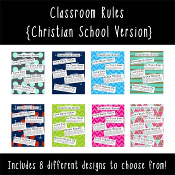 Preview of Classroom Rules {Christian School Version}