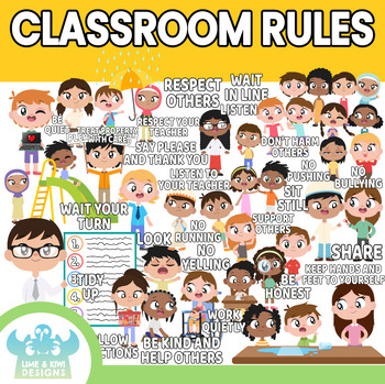 Preview of Classroom Rules Clipart (Lime and Kiwi Designs)