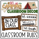 Classroom Rules Display in a Camping Classroom Decor Theme