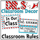 Classroom Rules Display in a Dr S Decor Theme