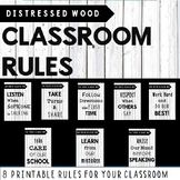 Classroom Rules -Distressed Wood White (Classroom Decor)