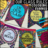 Classroom Rules, Expectations & Beliefs COLORING BANNER - 
