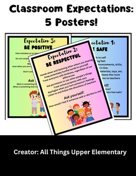 Preview of Classroom Rules/ Expectations Posters: Editable through Canva!