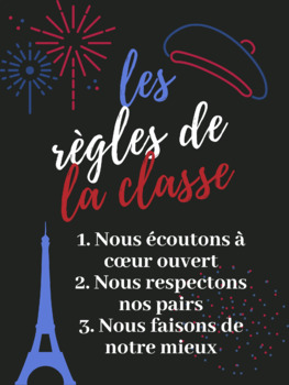 Preview of Classroom Rules : FRENCH FREEBIE PRINTABLE