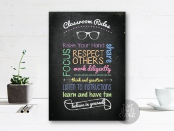 Preview of Classroom Rules Poster Bulletin Board (Printable/Digital Download)