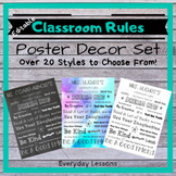 Classroom Rules Poster Decor Set