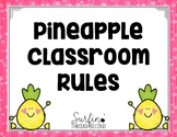 Classroom Rules Poster Pineapple Theme