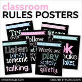 Classroom Rules Posters | Black and Pastel Classroom Decor